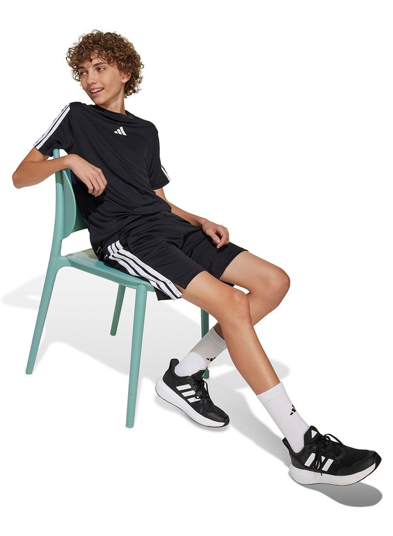 Adidas Youth Training Essential 3 Stripe T-Shirt - Image 5